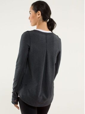 Lululemon Exhalation Pullover Heathered Black / Black Gray size 4/6 fit